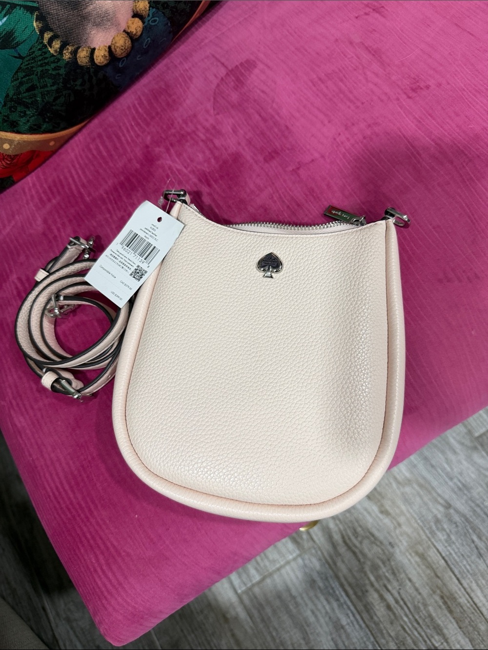 kate spade Pebbled Leather Crossbody in Light Blush